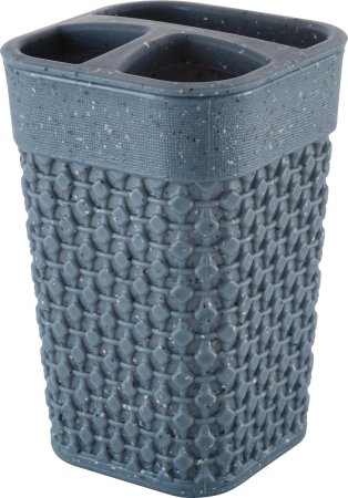 Подставка для зубных щеток с разделителем STONE пластик цвет серый