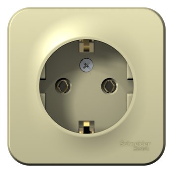Розетка силовая одноместная накладная Schneider Electric Blanca с заземлением, цвет бежeвый, арт. BLNRA010117