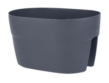 Кашпо балконное пластик 12л вулканический серый