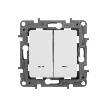 Выключатель встраиваемый Legrand Etika 2 кл. белый, с подсветкой, арт. 672204