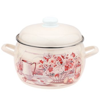 Кастрюля Летний этюд 3,5л эмалированная сталь Кастрюля Летний этюд 3,5л эмалированная сталь