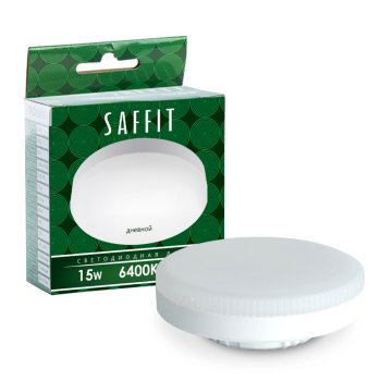 Лампа светодиодная SAFFIT GX53 15Вт 6400К холодный белый таблетка