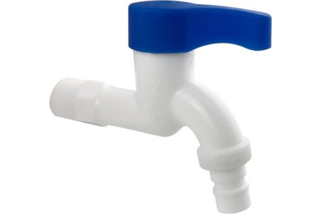 Кран шаровый ручка - рычаг FT GROUP 1/2" синий вентиль наружный ABS пластик