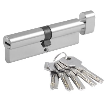 Механизм цилиндровый ключ/вертушка хром 100х17мм