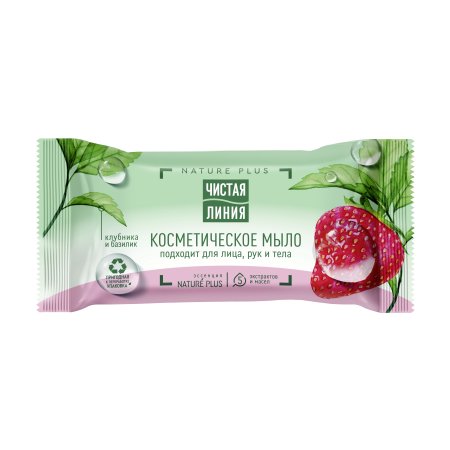 Мыло туалетное Чистая линия 75г Клубника 1шт.