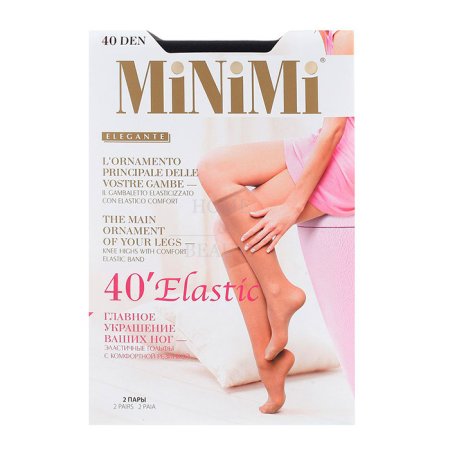 Гольфы женские Minimi Elastic 40den 2 пары цвет Nero