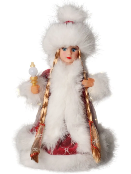 Снегурочка музыкальная 15х30 см бордовый