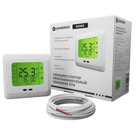 Терморегулятор Grandeks электронный белый 16А