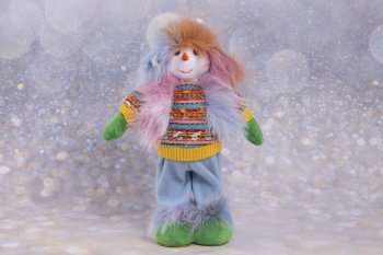Мягкая игрушка Снеговик 25х37х12см красный текстиль