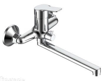 Смеситель для ванны ВОДА Wave хром с душевым гарнитуром