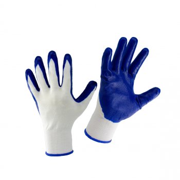 Перчатки нейлон с нитриловым обливом синий