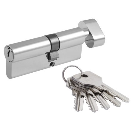 Механизм цилиндровый ключ/вертушка хром 80х17мм
