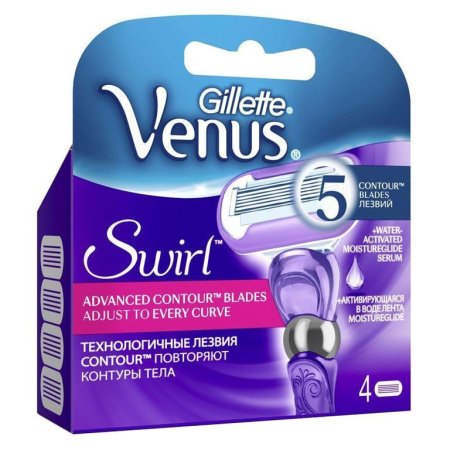 Кассеты сменные для бритвы Venus Swirl 4шт