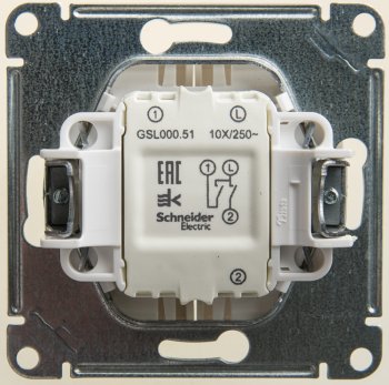 Выключатель встраиваемый Schneider Electric Glossa 2 кл. перламутр, без подсветки, арт. GSL000651