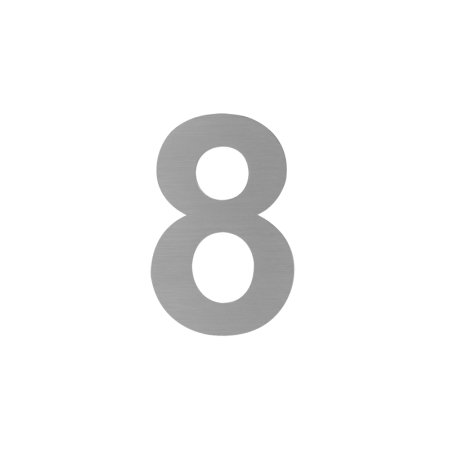 Цифра дверная №8 сатинированный хром пластик