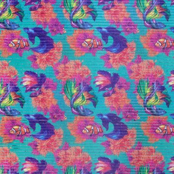 Коврик рулонный для ванной 65см Цветы синий Villina