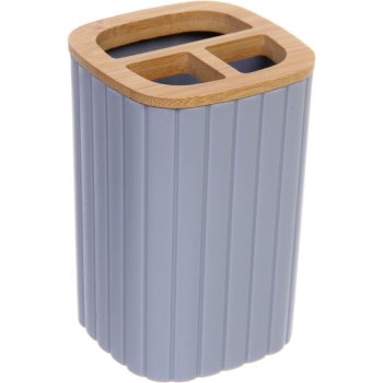 Подставка для зубных щеток с разделителем Барио пластик цвет серый