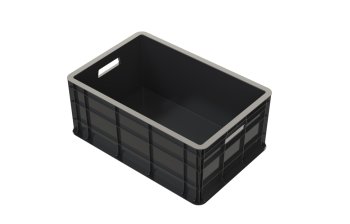 Ящик сплошной для овощей 60х40х25см цвет черный
