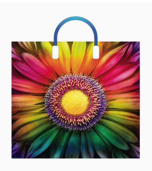 Пакет подарочный  Радужный 38х34х10см мультиколор