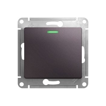 Выключатель встраиваемый Schneider Electric Glossa 1 кл. сиреневый туман, с подсветкой, арт. GSL001413