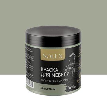 Краска Ижсинтез SOLEX акриловая для мебели оливковая 0,75 кг матовая