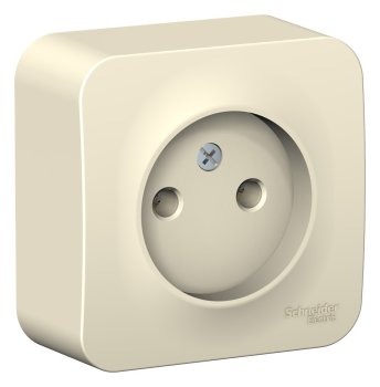 Розетка силовая одноместная накладная Schneider Electric Blanca без заземления, цвет молочный, арт. BLNRA000112