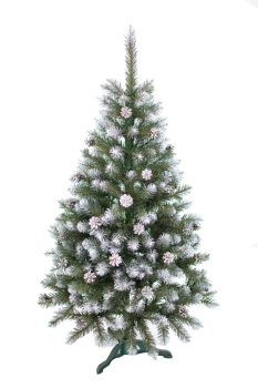 Искусственная елка 250 см Элитная с серебрянными шишками зеленый