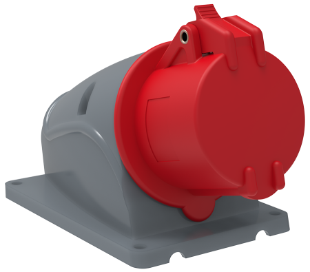 Розетка силовая накладная IEK 32А 380В 3К+З красная прямая IP44