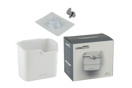 Полка для ванной 1 ярусная прямоугольная цвет белый