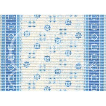 Коврик рулонный для ванной 130см Голубой с бордюром голубой Villina