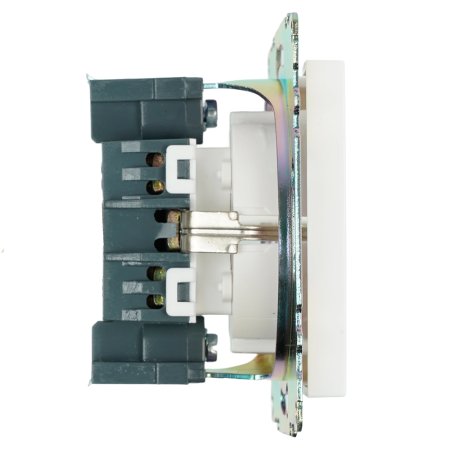 Розетка силовая одноместная встраиваемая STEKKER Катрин с заземлением, цвет белый, арт. GLS16-7110-01