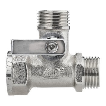 Кран шаровый ручка - флажок MPF 1/2"х1/2"х1/2" ВН-НР-НР латунь