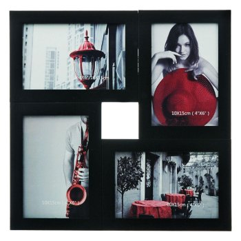 Фоторамка на 4 фото 32х32см цвет черный