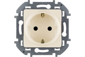 Розетка силовая одноместная встраиваемая Legrand Inspiria с заземлением, цвет слоновая кость, арт. 673731