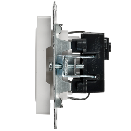 Розетка силовая одноместная встраиваемая IEK Brite с заземлением, цвет бeлый, арт. BR-R11-16-K01