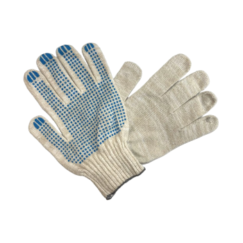 Перчатки х/б ПВХ покрытие 10 класс 5 нитей белый