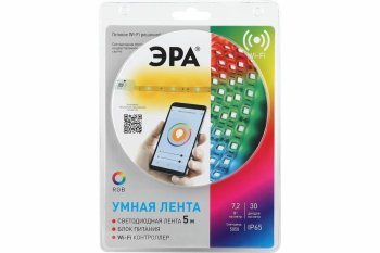 Лента светодиодная ЭРА 7,2Вт/м 12В IP65 RGB уп.5м (св/диоды SMD5050)