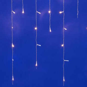 Гирлянда для улицы бахрома Мерцание 25м белый теплый + холодный 440 LED ламп прозрачный провод