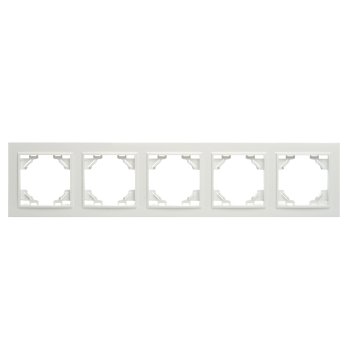Рамка STEKKER ЭРНА 5 постов, цвет белый, арт. 39620