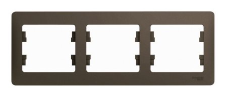 Рамка Schneider Electric Glossa 3 поста, цвет шоколад, арт. GSL000803