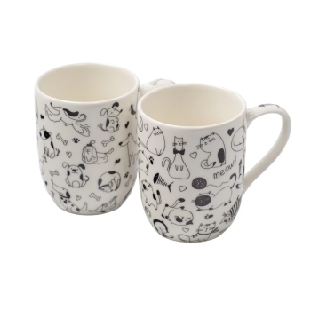 Кружка CATS&DOGS, 320 мл, фарфор цвет белый