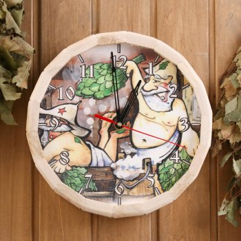 Часы для бани Друзья в парилке Часы для бани Друзья в парилке