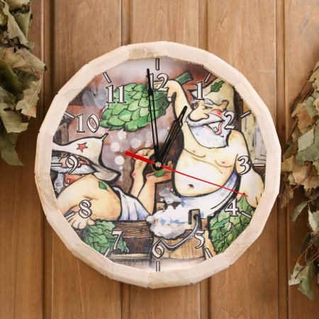 Часы для бани Друзья в парилке Часы для бани Друзья в парилке