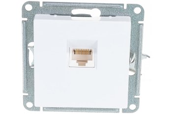 Розетка RJ45 категория 5е одноместная встраиваемая Schneider Electric AtlasDesign цвет белый, арт. ATN000183
