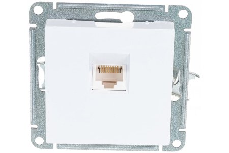 Розетка RJ45 категория 5е одноместная встраиваемая Schneider Electric AtlasDesign цвет белый, арт. ATN000183