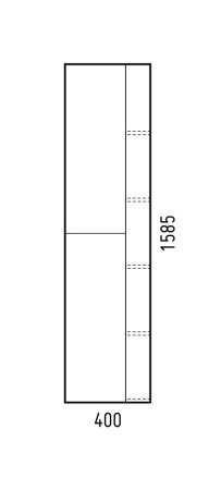 Пенал подвесной Гольф коричневый 158,5х40х30см Пенал подвесной Гольф коричневый 158,5х40х30см