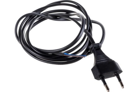 Шнур сетевой ЭРА без выключателя без заземления 1,8 м 6А черный IP20