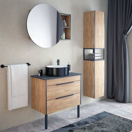 Пенал подвесной Форест 183х35х30см коричневый