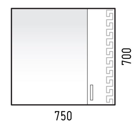 Шкаф-зеркало подвесной Олимп 70х75х15см белый Шкаф-зеркало подвесной Олимп 70х75х15см белый