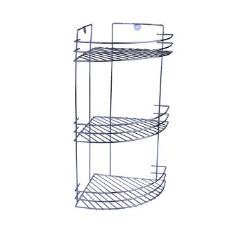 Полка для ванной 3 ярусная угловая цвет хром